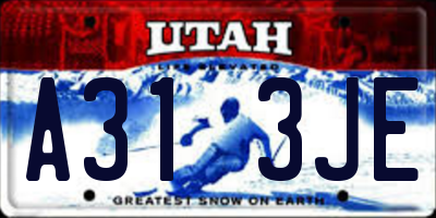 UT license plate A313JE