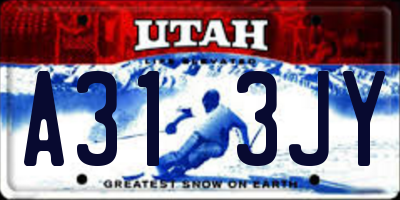 UT license plate A313JY