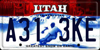 UT license plate A313KE