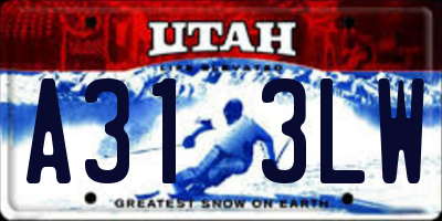 UT license plate A313LW