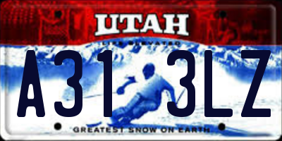 UT license plate A313LZ