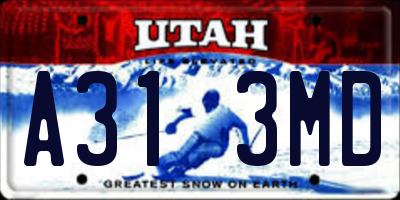 UT license plate A313MD