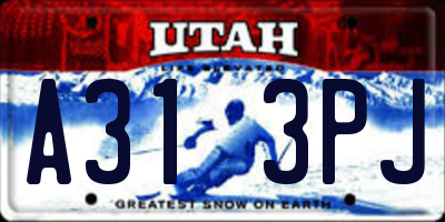 UT license plate A313PJ