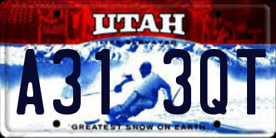 UT license plate A313QT