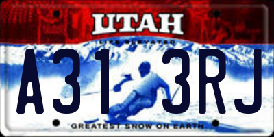 UT license plate A313RJ