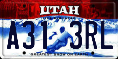 UT license plate A313RL