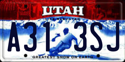 UT license plate A313SJ