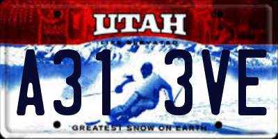 UT license plate A313VE