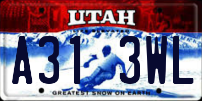 UT license plate A313WL