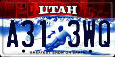 UT license plate A313WQ