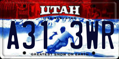 UT license plate A313WR