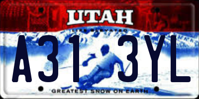 UT license plate A313YL