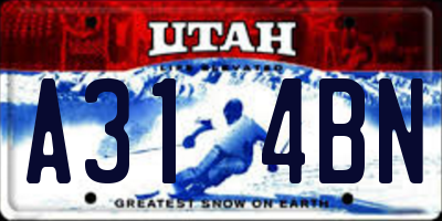 UT license plate A314BN