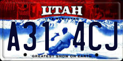 UT license plate A314CJ