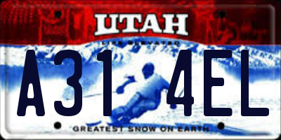 UT license plate A314EL