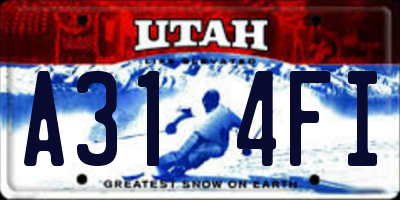 UT license plate A314FI