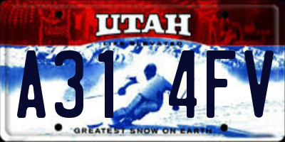 UT license plate A314FV