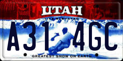 UT license plate A314GC