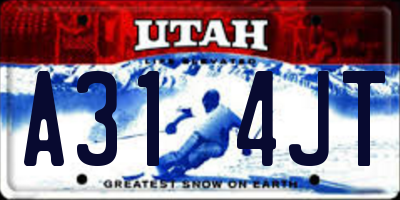 UT license plate A314JT