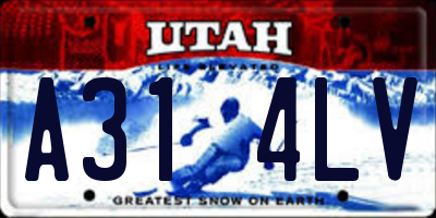 UT license plate A314LV