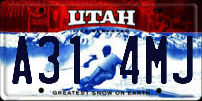 UT license plate A314MJ
