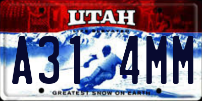 UT license plate A314MM