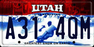 UT license plate A314QM