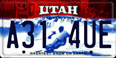 UT license plate A314UE