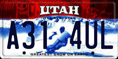 UT license plate A314UL