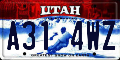 UT license plate A314WZ