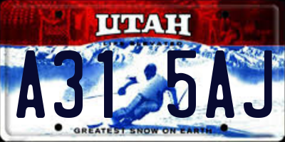 UT license plate A315AJ