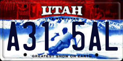 UT license plate A315AL