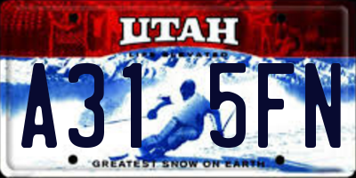UT license plate A315FN
