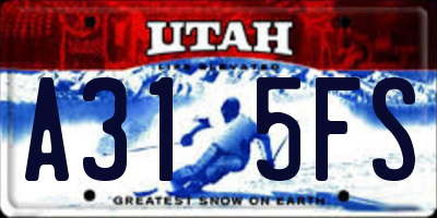 UT license plate A315FS