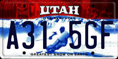 UT license plate A315GF
