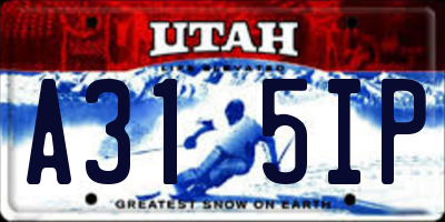 UT license plate A315IP