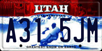 UT license plate A315JM