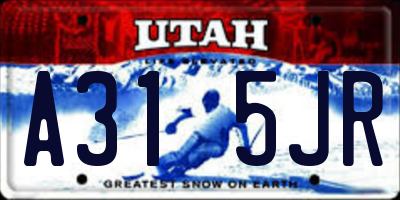 UT license plate A315JR