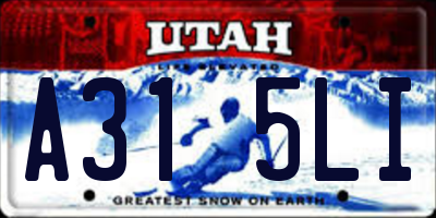UT license plate A315LI