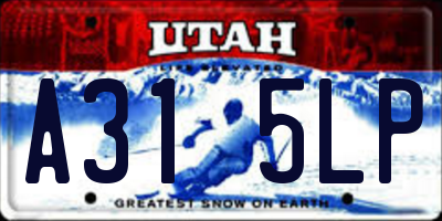 UT license plate A315LP