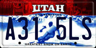 UT license plate A315LS