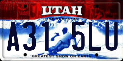 UT license plate A315LU