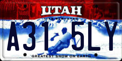 UT license plate A315LY