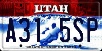 UT license plate A315SP