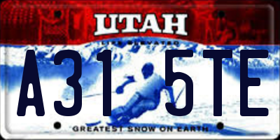 UT license plate A315TE