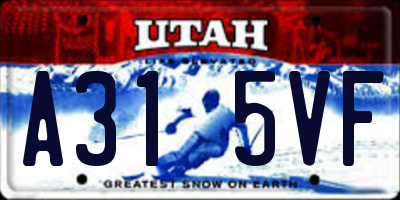 UT license plate A315VF