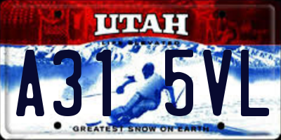 UT license plate A315VL