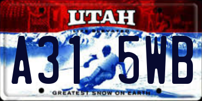 UT license plate A315WB