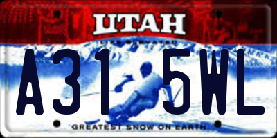UT license plate A315WL