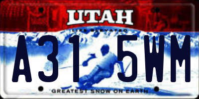 UT license plate A315WM